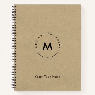 Moderne Cirkel Monogram Persoonlijke Naam Logo Kra Notitieboek