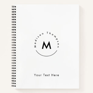 Moderne Cirkel Monogram Persoonlijke Naam Logo Notitieboek