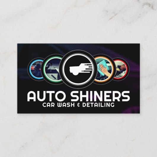 Moderne cirkel rondetafelauto visitekaartje (Voorkant)