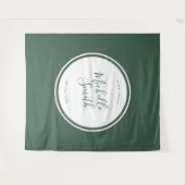 Moderne Cirkel Vlakke Smaragd Boho Groene Douche Wandkleed (Voorkant (horizontaal))