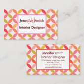 Moderne cirkels in het midden van de eeuw interieu visitekaartje (Voorkant / Achterkant)