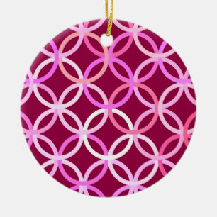 Moderne cirkels, roze en roze rond de middeleeuwen keramisch ornament
