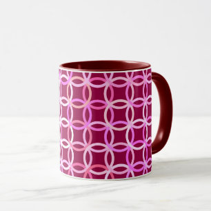 Moderne cirkels, roze en roze rond de middeleeuwen mok