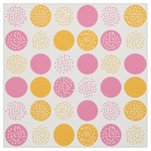 Moderne cirkels Stippen Roze Oranje wit weefsel Stof