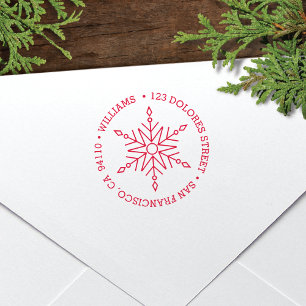 Moderne CirkelVakantie van de Sneeuwvlok het Zelfinktende Stempel