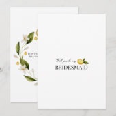 Moderne citroen bruidsmeisje voorstel Kaart (Voorkant / Achterkant)