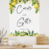 Moderne Citroen Citrus Kaarten en geschenken teken Poster (Keuken)
