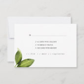 Moderne citroen waterverf bruiloft RSVP Kaart (Achterkant)