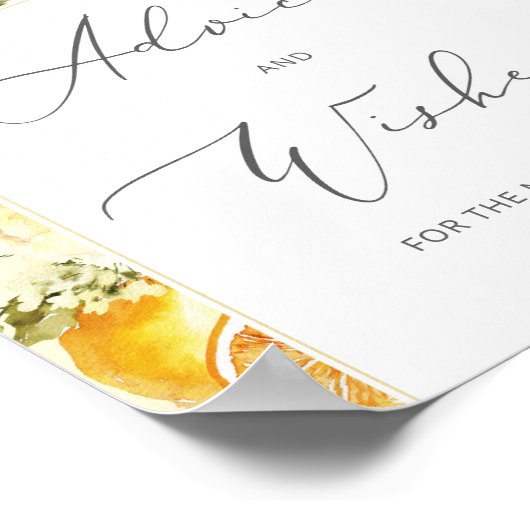 Moderne citroenadviezen en wensen voor pasgetrouwd poster (Hoek)