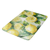 Moderne citroenblauwe bloemenscript bruidsdouche badmat (Gekanteld)