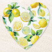 Moderne citroenblauwe bloemenscript bruidsshower kartonnen onderzetters (Voorkant)