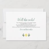 Moderne citroenen Wijziging van plannen Bruidsmeis Save The Date (Achterkant)