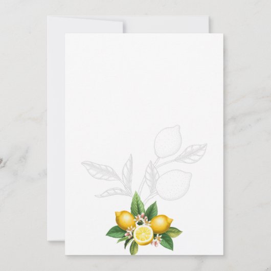 Moderne citroentuin | Uitnodiging voor bruidsdouch (Achterkant)