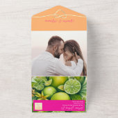 Moderne Citrus Fruit Bruiloft All In One Uitnodiging (Buitenkant)