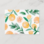 Moderne Citrus Sinaasappel Retro Boeken voor Baby Informatiekaartje (Achterkant)