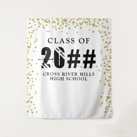 Moderne CLASS MET 20XX Gold Confetti Photo Backdro Wandkleed (Voorkant)