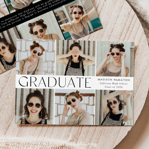 Moderne Classic 12-foto-Afstuderen Aankondiging