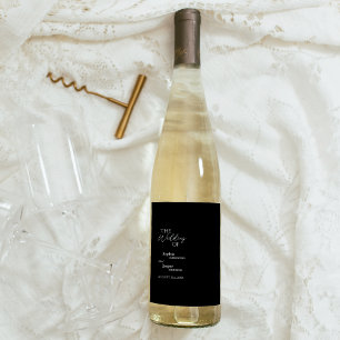 Moderne classic Black Weddenschap Wine Label Wijn Etiket