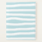 Moderne Classic Monogram Mint Green Stripes Initia Planner (Achterkant)