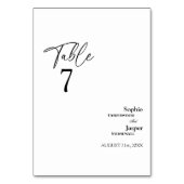 Moderne Classic Wedding Table Number Kaart (Achterkant)