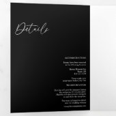 Moderne classic zwarte driekoppige uitnodiging tot (Binnenzijde eerst)