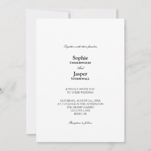 Moderne classique Faire-part de mariage simple (Devant)