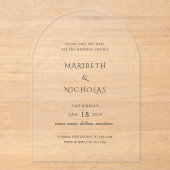 Moderne Classy Wedding Save the Date Acryl Uitnodigingen (Voorkant)