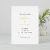 Moderne Classy Wedding Save the Date Folie Uitnodiging (Staand Voorkant)