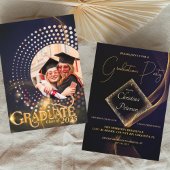 Moderne Clean Chic Graduation Photo Invitation