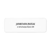 Moderne Clean Elegant Wit Professionele Sjabloon Etiket (Voorkant)