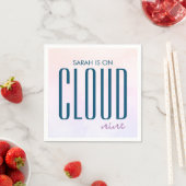 Moderne Cloud Nine Pastel Regenboog Bruiloftsfeest Servet (Insitu)