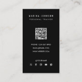 Moderne Coach Fitness Trainer Foto QR Code Visitekaartje (Achterkant)