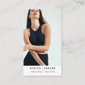 Moderne Coach Fitness Trainer Foto QR Code Visitekaartje (Voorkant)