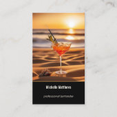 Moderne Cocktail Foto Professionele Bartender Visitekaartje (Voorkant)