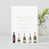 Moderne cocktail New Years Eve Party uitnodiging (Staand voorkant)