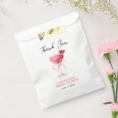 Moderne Cocktail Roze Strik Bruidsfeest Dank Je Bedankzakje (Gezegeld)