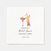 Moderne Cocktailparty Bruidsfeest Papieren Servet (Voorkant)