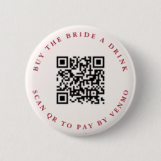Moderne Cocktails Bachelorette Weekend QR-code Ronde Button 5,7 Cm