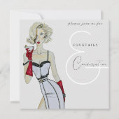 Moderne  Cocktails en Gespreksfeest Kaart (Voorkant)