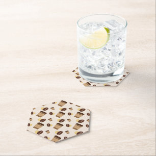 Moderne coffeeshop Café Barista Personeelsnaam Kartonnen Onderzetters