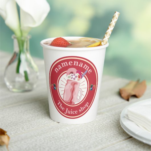 Moderne Cold Smoothies fruitsap winkel personeelsn Papieren Bekers (Insitu)