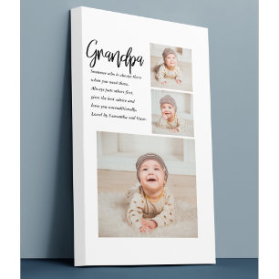 Moderne Collage Best Grandpa Ever Beauty Gift Canvas Afdruk