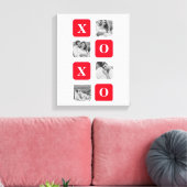 Moderne Collage Couple Photo & Red XOXO Canvas Afdruk (Insitu (Woonkamer))