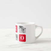 Moderne Collage Couple Photo & Red XOXO Espresso Kop (Rechts)