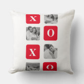 Moderne Collage Couple Photo & Red XOXO Kussen (Voorkant)
