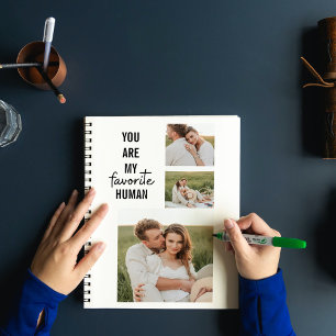 Moderne Collage Couple Photo & Romantic Love Quote Notitieboek
