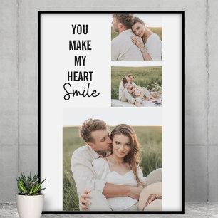 Moderne Collage Couple Photo & Romantic QuoteColla Poster