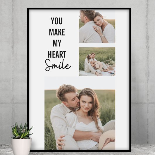 Moderne Collage Couple Photo & Romantic QuoteColla Poster