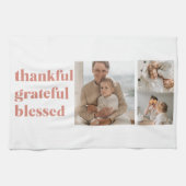 Moderne collage Drie Foto | Happy Thanksgiving Theedoek (Horizontaal)