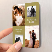 Moderne Collage Eenvoudige Foto Sla de datum bruil Magneet